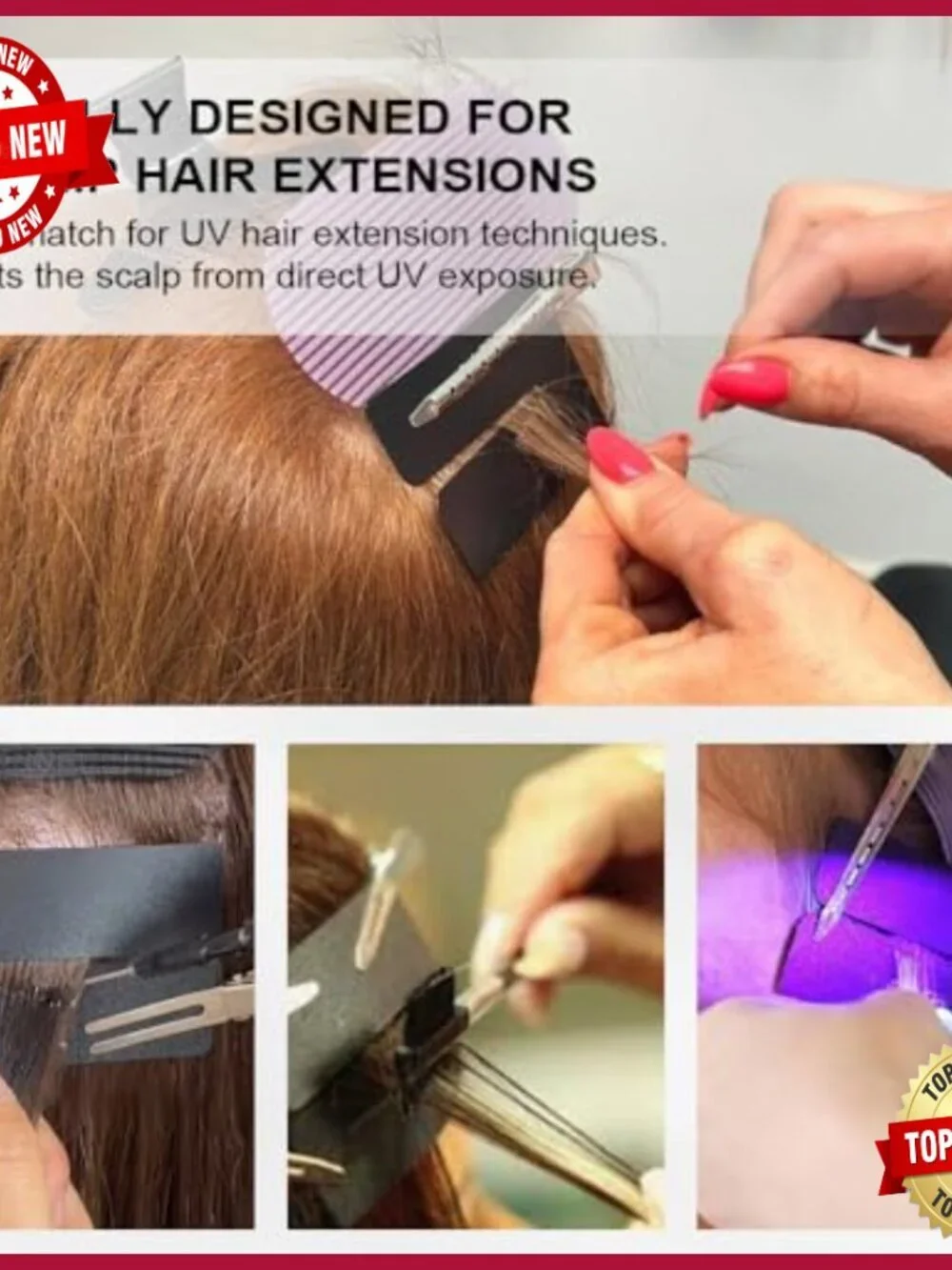 Professional UV Hair Extension Kit with Lamp, Glue, Remover & Comb